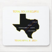 Path of Solar Eclipse 2024 interactieve kaart Texa Muismat (Voorkant)