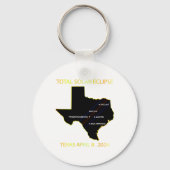 Path of Solar Eclipse 2024 interactieve kaart Texa Sleutelhanger (Voorkant)
