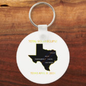 Path of Solar Eclipse 2024 interactieve kaart Texa Sleutelhanger (Voorkant)