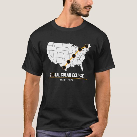 Path of Totality Map America Eclipse Shirt April 8 (Voorkant)