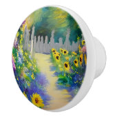 Path through the Sunflower Garden Keramische Knop (Rechts)