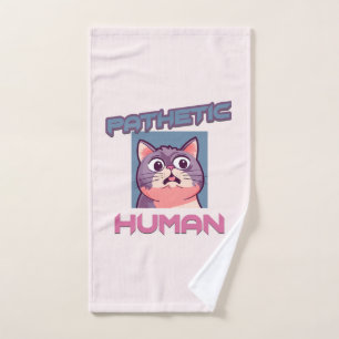 Pathetische mens - grappig kat ontwerp bad handdoek
