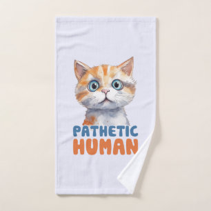 Pathetische mens – sarcastisch kattenontwerp bad handdoek