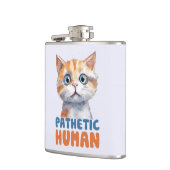 Pathetische mens – sarcastisch kattenontwerp heupfles (Links)