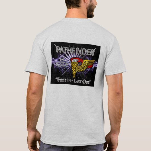 Pathfinder Badge-"First In Last Out" T-shirt (Achterkant)