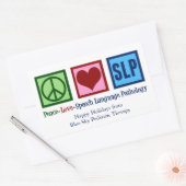 Pathologie van Peace Love Speech Language Rechthoekige Sticker (Envelop)