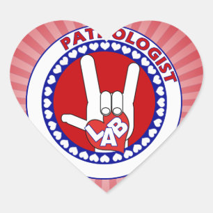 PATHOLOGIST LOGO ROUND ASL I LIEFT VAN LAB HART STICKER