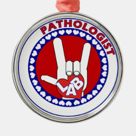 PATHOLOGIST LOGO ROUND ASL I LIEFT VAN LAB METALEN ORNAMENT