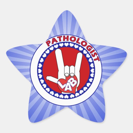 PATHOLOGIST LOGO ROUND ASL I LIEFT VAN LAB STER STICKER (Voorkant)