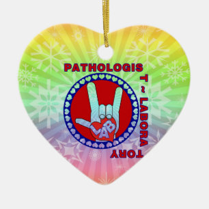 PATHOLOGIST SQUARE ASL LOVE LOGO KERAMISCH ORNAMENT