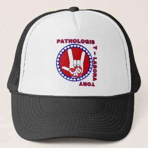 PATHOLOGIST SQUARE ASL LOVE LOGO TRUCKER PET