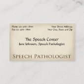 Pathologiste orthophoniste Carte de visite (Devant)