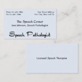Pathologiste orthophoniste Carte de visite (Devant / Derrière)