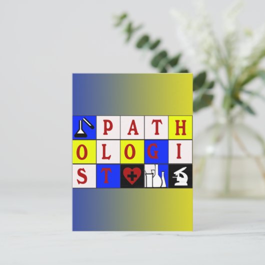 PATHOLOOG SCRABBLE BLOKKEERT ARTS ARTS BRIEFKAART (Staand voorkant)