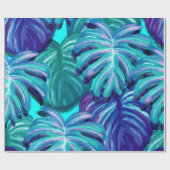 Pathos tropisch gebladerte retro cadeaupapier (Vlak)