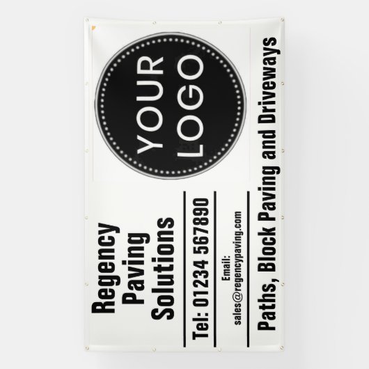 Paths, Block Paving and Driveways with Logo Spandoek (Verticaal)