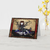 "Patience" Gotische Sprookjesachtige Kaart (Gele Bloem)