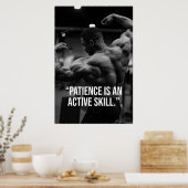 Patience Is an Active Skill Fitness Quote Poster (Cuisine)