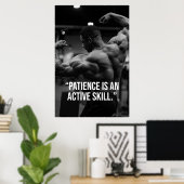 Patience Is an Active Skill Fitness Quote Poster (Bureau à domicile)
