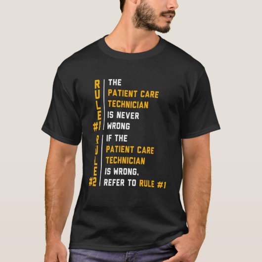 Patient Care Technician Rule PCT Tech 2 T-shirt (Voorkant)