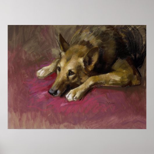 Patiënt Duitse herder door Marino Lenci Poster (Voorkant)