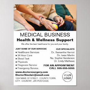 Patiënt en verpleegkundige, huisarts, verpleegkund poster