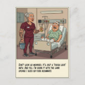 Patient Scared of Nurse Sponge Bath Get Well Briefkaart (Voorkant)