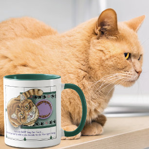 Patiënte Oranje Grappige Kat Voedsel Humor Groen W Mok