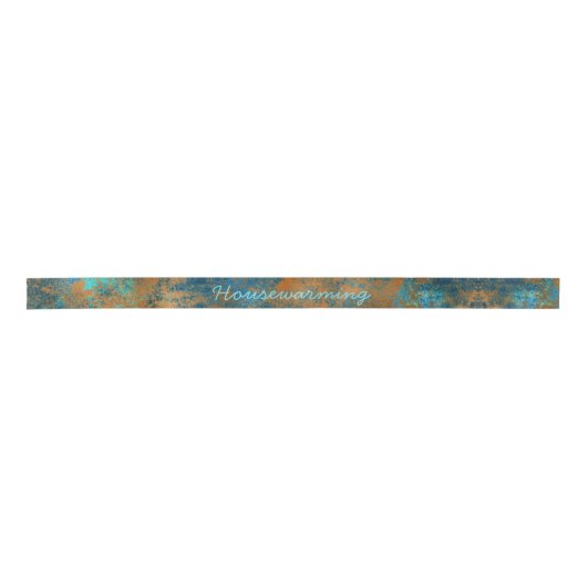 Patina - blauwe, blauwgroen, roestere aangepaste t lint (Voorkant)
