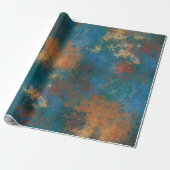 Patina Copper Distressed Turquoise Cadeaupapier (Uitgerold)
