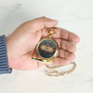 Patina en gouden Steampunk Pocket Watch Horloge