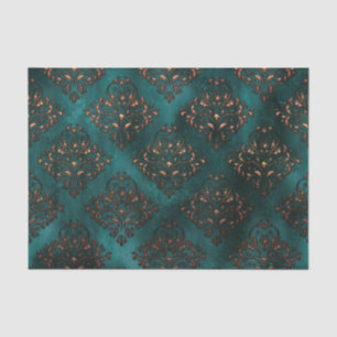 Patina en Roest Damast Turquoise Tissuepapier