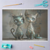 Patina Finish 2 Katten Decoupage Tissuepapier (Craft)