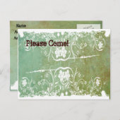 Patina Green Shabby Chic Invitation (Devant / Derrière)