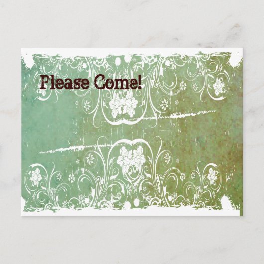 Patina Green Shabby Chic Invitation (Devant)
