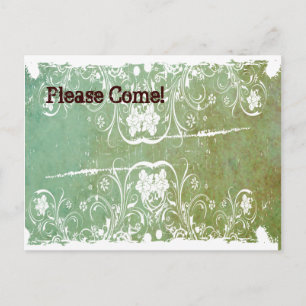 Patina Green Shabby Chic uitnodiging Briefkaart