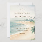 Patina Ocean Shoreline Elegante bruiloft Kaart (Voorkant)