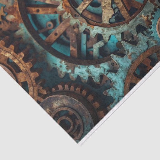 Patina Rusty Gears Decoupage Papier (Detail)