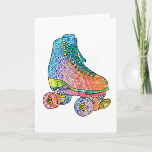 Patinage à rouleaux - Carte de voeux Floral Dandel