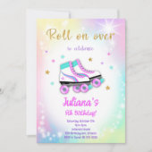 Patinage à rouleaux coloré Invitation Anniversaire (Devant)