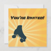 Patinage à rouleaux flamboyant Invitation de fête  (Dos)