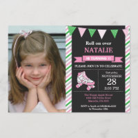 Patinage à rouleaux Invitation Anniversaire Fête d
