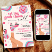 Patinage à rouleaux Invitation Anniversaire Retro 