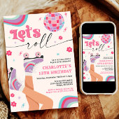 Patinage à rouleaux Invitation Anniversaire Super 