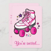 Patinage à rouleaux Invitation fête d'anniversaire (Devant / Derrière)