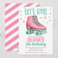 Patinage à rouleaux Invitation fête d'anniversaire