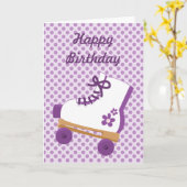 Patinage à roulettes avec points violets Carte d'a (Fleur jaune)