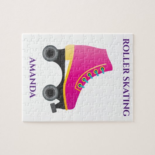 Patinage à roulettes puzzle fille avec le nom de l (Horizontal)