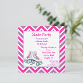 Patinage à roulettes rose et violet Invitation d'a (Debout devant)