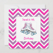 Patinage à roulettes rose et violet Invitation d'a (Dos)